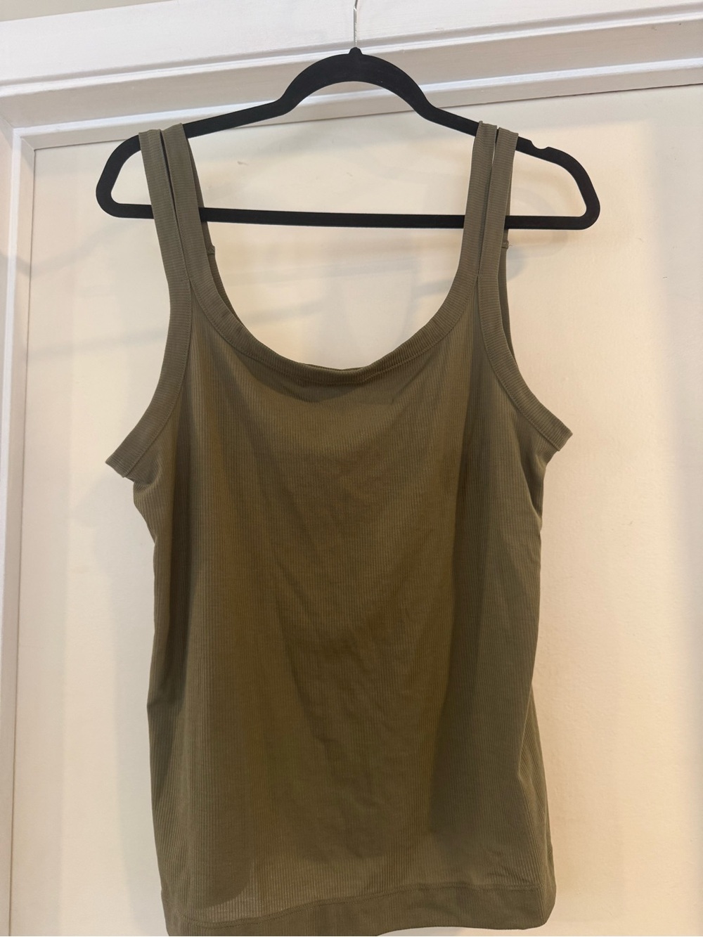 all in motion Olive Ribbed Scoop Neck Tank